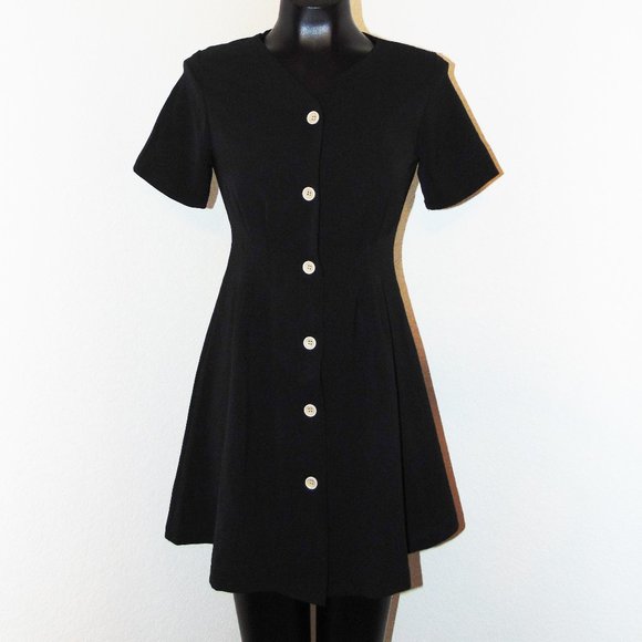 NWT Black Pleated Design Button Up Dress by IROCOC - Picture 1 of 4